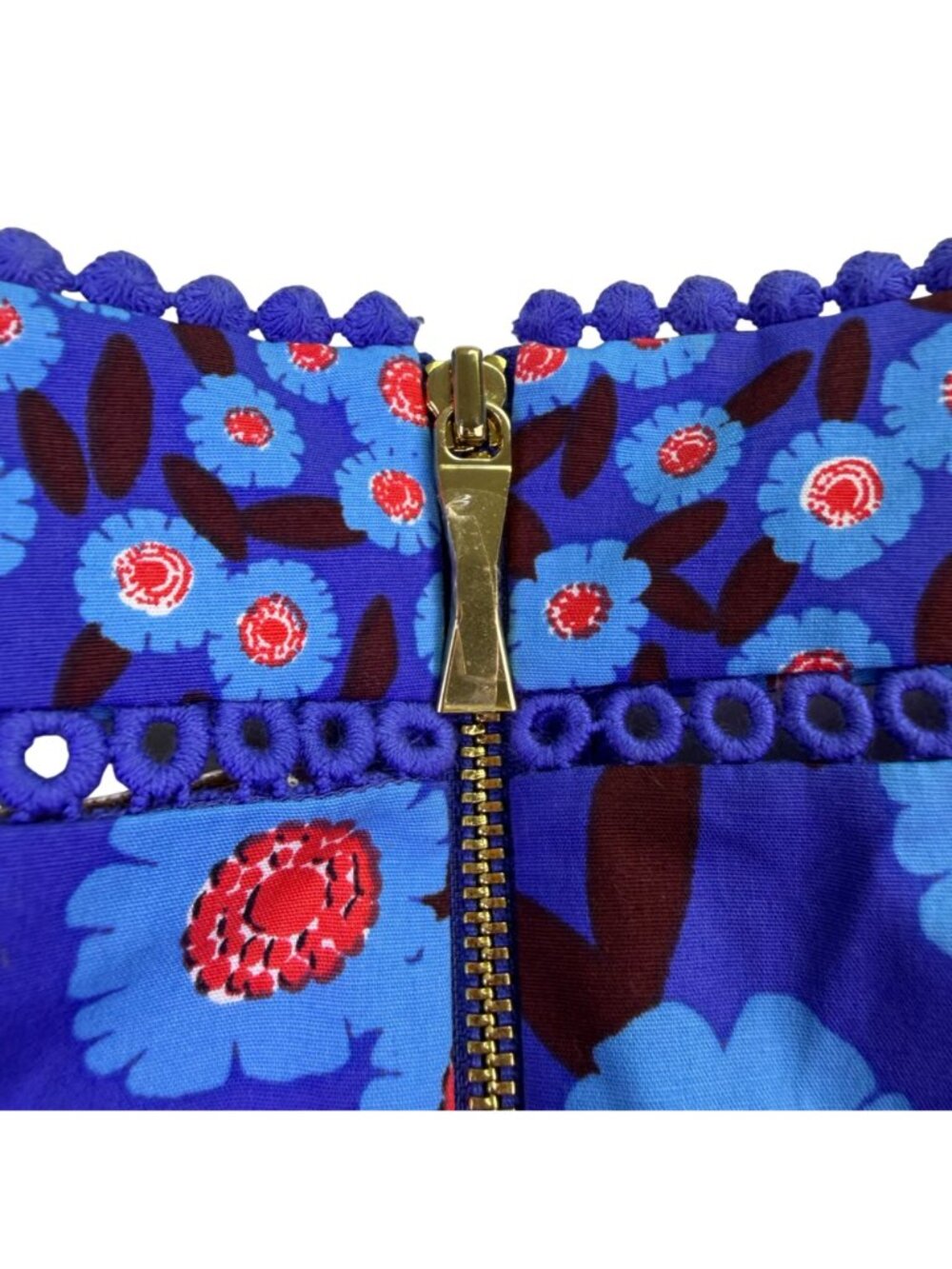 Kate Spade Women’s Blue Cotton Blend Floral Sleeveless Dress Size 10 - Picture 6 of 10